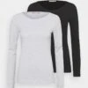 Anna Field 2 PACK - Langarmshirt - Black/mottled Grey -Anna Field a08b888d9ddc4593b2c85c83593a47a8